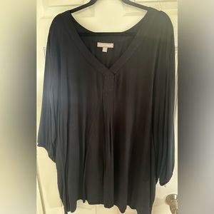 Woman Within 3/4 Sleeve Pleat-Front Tunic - Size 5X (36/38)